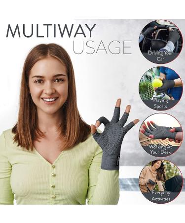 Medipaq Arthritis Gloves (Medium) - Fingerless Compression Gloves for Carpal Tunnel Relief - Women and Men - Pain Relief (1 Pair) - Buy Online on GoSupps.com