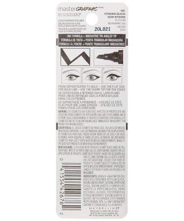 Maybelline New York Eye Studio Master Graphic Liquid Eyeliner, Striking Black, 0.084 oz - Buy Online on GoSupps.com