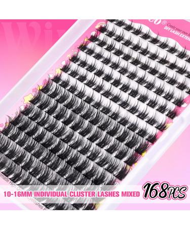 D Curl Lash Cluster Kit DIY Extension with Bond, Seal & Tweezer - 168pcs Russian Individual Eyelash Extension Set for Beginners - B-Cluster Lashes 10-16MM - Buy Online on GoSupps.com