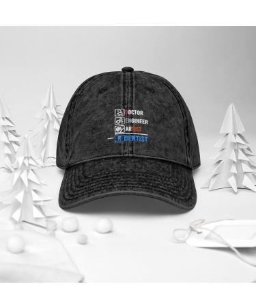 Vintage Cotton Twill Cap - Humorous Orthodontics & Dental Expert Design | Dark Grey International Shipping - Buy Online on GoSupps.com