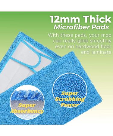Swiffer-Compatible 12.5'' Reusable Microfiber Mop Refill Pads - 4 Pack | Washable for Hard Floor Cleaning - Buy Online on GoSupps.com