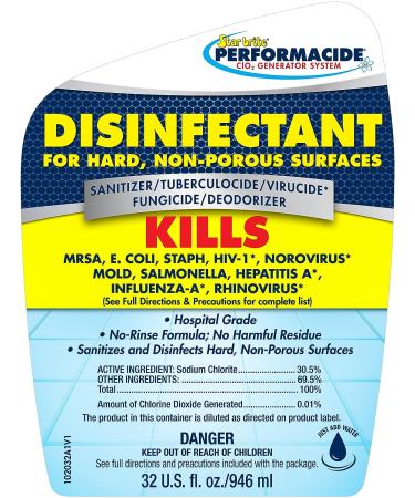 Performacide Disinfectant 32oz Kit - Kills COVID-19 in 30 Sec - No Rinse, No Wipe - Just Add Water - Buy Online on GoSupps.com