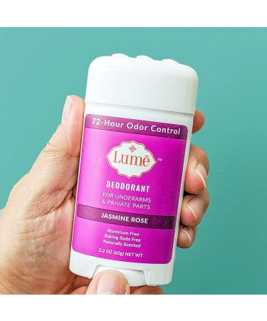 Lume Natural Deodorant Stick - Aluminum-Free, Baking Soda-Free, Hypoallergenic for Underarms & Private Parts - Safe for Sensitive Skin - 2.2oz (Jasmine Rose) - Buy Online on GoSupps.com