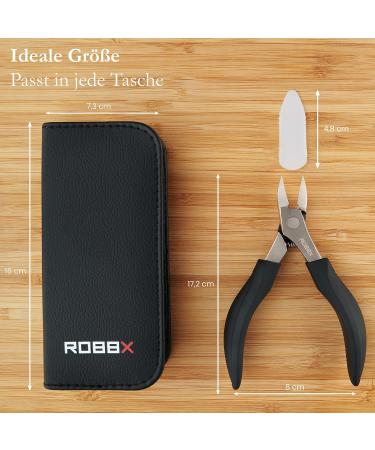 Buy Robbx Professional Nail Tongs & Scissors for Strong Toenails | Soft Handle & Leather Case | Ideal for Thick Nails - Buy Online on GoSupps.com