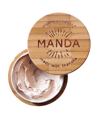 MANDA Organic Sun Paste - Natural  Reef & Ocean Safe - SPF 50 Sunscreen - Thanaka & Organic Ingredients for Active Lifestyles - Surfers  Hikers  Cyclists  Athlete Sunblock paste - 1.4oz 1.41 Ounce (Pack of 1)