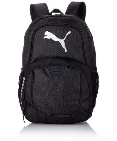 PUMA unisex adult Evercat Contender Backpack, Black/Silver, One Size US One Size Black/Silver
