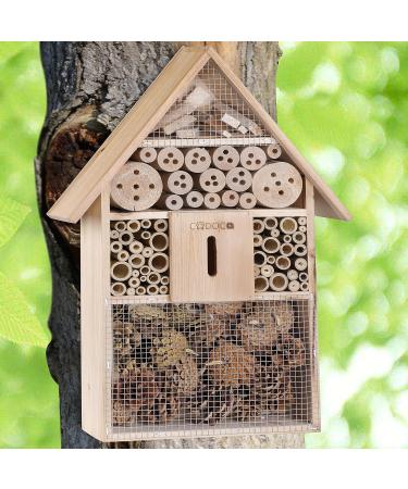 Cadoca XXL Insect Hotel | Wooden Bug House 48x31x10cm | Weatherproof Garden Bee Home for Bees, Butterflies, Ladybugs | Hanging Nesting Habitat - Buy Online on GoSupps.com