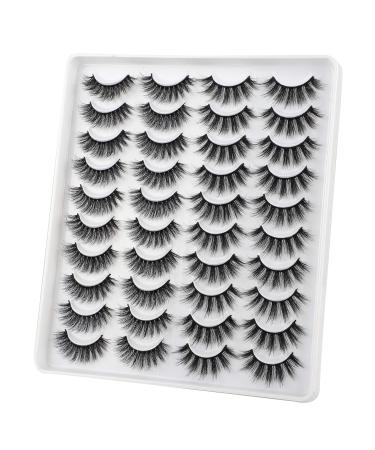 JIMIRE 20 Pairs Mixed Fluffy & Natural Volume False Eyelashes - Wispy Faux Mink Lashes Pack - Buy Online on GoSupps.com