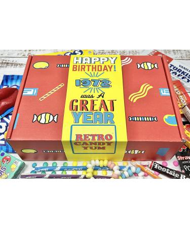 Retro Candy Yum 1972: 50th Birthday Gift Box for 70s Candy Mix - Ideal for 50 Year Old Born in 1972 - Buy Online on GoSupps.com