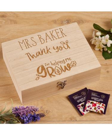 ukgiftstoreonline Personalised Teacher Wooden Tea Box Or Seed Box Gift Gift