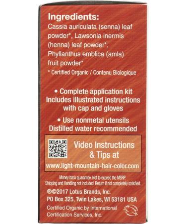 Light Mountain Henna Hair Color & Conditioner - Red Red 4 Oz. Powder - Buy Online on GoSupps.com