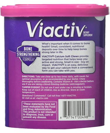 Viactiv Calcium Plus Vit D & K Soft Chews Caramel - 100 ct Pack of 2 - Buy Online on GoSupps.com