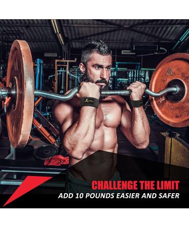 Ihuan Wrist Straps for Weight Lifting - Gym Wrist Wraps with Hand Grips Support for Strength Training and Deadlifting Black - Buy Online on GoSupps.com