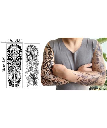 Aresvns Waterproof Sleeve Tattoo Temporary (L19xW7) - Realistic Indian Style Fake Tattoos for Adults - Buy Online on GoSupps.com