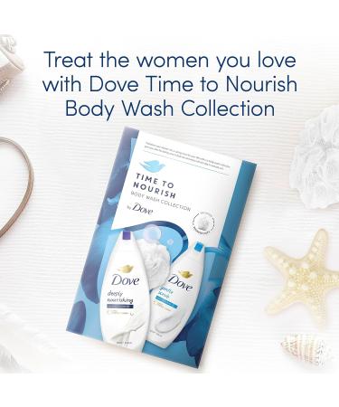 Dove Time to Nourish Body Wash Collection Gift Set with a luxury shower puff perfect gifts for her 2 piece - Buy Online on GoSupps.com