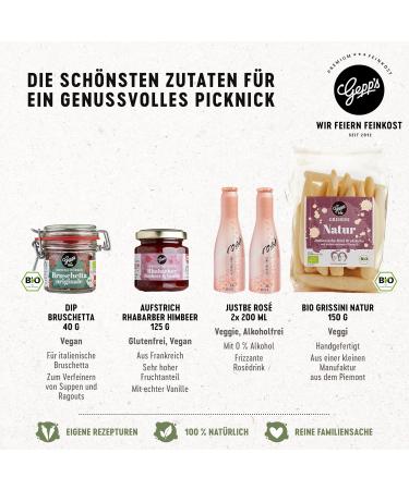 Gepp's Delicatessen Gift Set - Filz Bag Picnic Gift Basket with Bread Mix Bruschetta Grissini Dip & Delicacies - Perfect Gray Picnic Companion - Buy Online on GoSupps.com