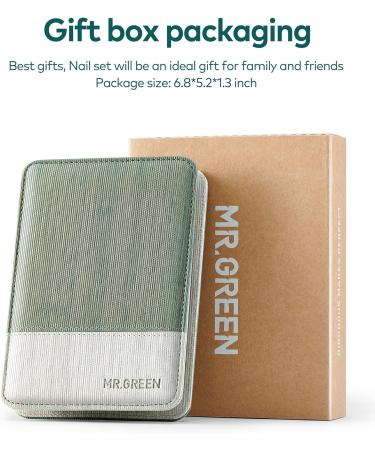 MR.GREEN 8-in-1 Professional Manicure Set - Stainless Steel Pedicure Kit for Nail Care - Portable Grooming Tools in Green - 8 Pieces - Buy Online on GoSupps.com