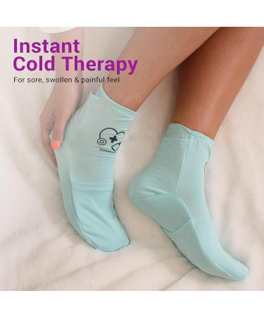 Cold Therapy Socks for Men and Women - Ice Pack Cooling Relief for Plantar Fasciitis, Neuropathy, Chemotherapy Recovery - Aqua Medium 7-11 - Buy Online on GoSupps.com
