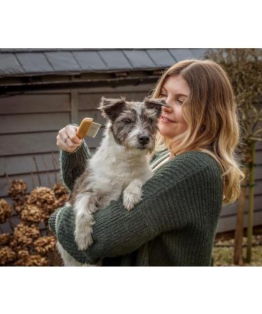 Mikki 6280021 Fine Bamboo Fur Brush for Dogs & Cats | Sustainable Pet Grooming Tool for Smooth & Medium Length Fur | 52g Brown - Buy Online on GoSupps.com