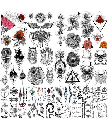 Yazhiji 32 Pieces/Lot Rich Tattoo Patterns Totem Flower Rose temporary tattoo stickers for women men boys girls sexy body art big arm tower drawing sunflower