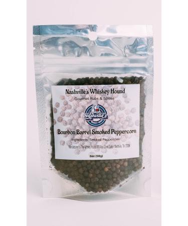 Bourbon Barrel Smoked Peppercorn, Earthy, Smoked Pepper with Whiskey, All-Around Smoked Black Pepper for Viands, Salads, and More, Handmade Spice from Local Ingredients, 2 oz - The Whiskey Hound