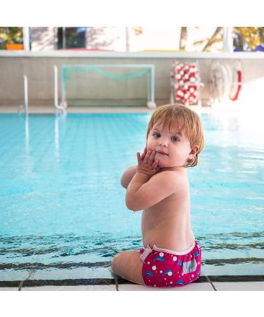 Shop Babyino Reusable Swimming Diaper - Bavarian Pants for Babies & Toddlers (Pink Dolphin) | Adjustable Size 6-18 Months - Buy Online on GoSupps.com