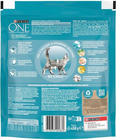 PURINA ONE Bifensis Urinary System Chicken and Wheat Dry Food for Adult Cats 450 g Meal Bag | Pack of 10 - Buy Online on GoSupps.com
