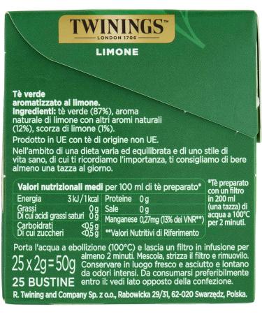 TWININGS Honey Lemon Green Tea Box of 20 Bags - 32g - Buy Online on GoSupps.com