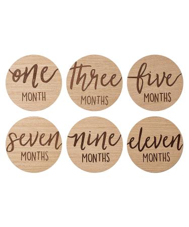 Kate & Milo Baby Monthly Milestone Marker Discs - Reversible Photo Props for Baby and Pregnancy Growth - Wooden Cards - Buy Online on GoSupps.com