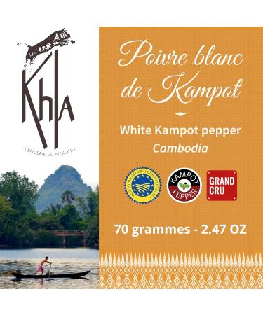 Buy Organic Khla Kampot White Pepper 70g - Premium Cambodian White Peppercorns for Culinary Excellence - Buy Online on GoSupps.com