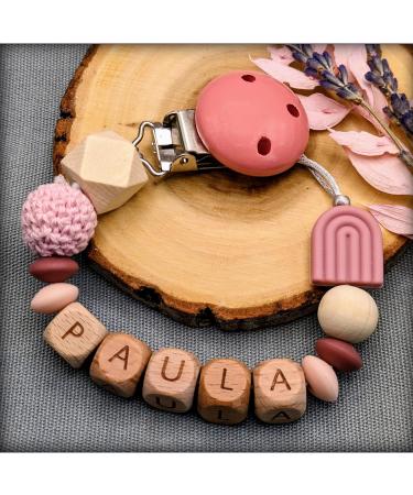 Personalized Storchenkind Baby Gift - Custom Name | Various Colors | Gift Packaging Included | Laser-Engraved Wooden Letters | Food-Safe Silicone | Boys & Girls - Buy Online on GoSupps.com