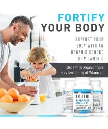 Organic Vitamin C Superfood Blend - 60 Capsules Vegan Supplement with Acerola Cherry, Amla, Rosehip and Camu Camu - Buy Online on GoSupps.com