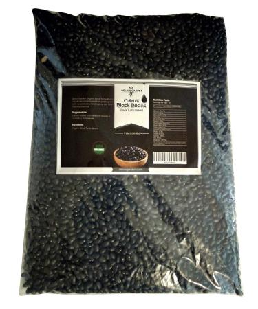 Organic Black Beans Dry Bulk 5 lbs, Fresh Black Turtle Beans, Non-GMO Bulk Black kidney Beans