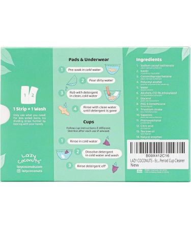 Organic Menstrual Stain Fighting Detergent Strips | Unscented Menstrual Cup & Cloth Diaper Wash | Eco-Friendly Enzyme Blood Stain Remover - Buy Online on GoSupps.com