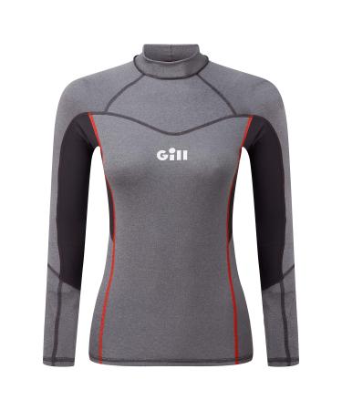 Gill Womens Long Sleeve Pro Rash Guard Shirt Vest 50+ UV Sun Protection for All Water Sports Surfing Paddle Board Kayaking Grey Melange 12