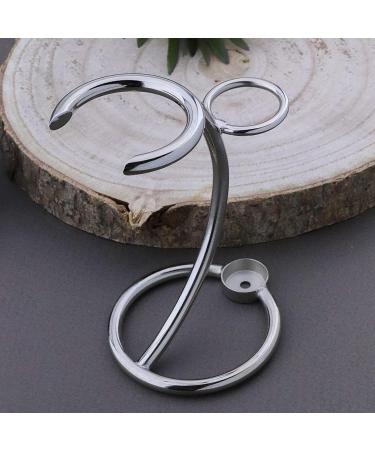 Haryali London Sustainable 2-in-1 Razor Stand & Brush Holder | Curved Design, Chrome Finish, Non-Rustic | Shaving Brush Stand, Razor Holder - Zero Waste - Buy Online on GoSupps.com
