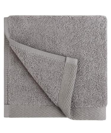 Everplush Flat Loop Quick-Dry Washcloth Towel Set  6 Pc  Ash 6 Pc Washcloth Set Ash