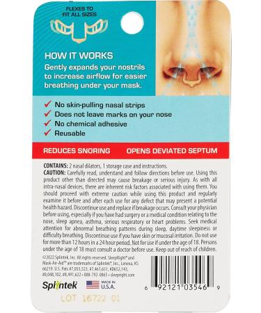 SleepRight Mask Air Aid Nasal Dilator - Open Nostrils for Better Breathing - Buy Online on GoSupps.com