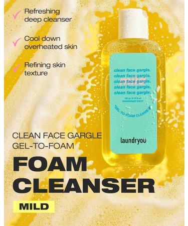 Buy Clean Face Gargle Gel-to-Foam Cleanser - Hypoallergenic Gel Wash for Sensitive Skin Pine & Lactobacillus Extract Cooling & Refreshing 5.4 fl. oz - International Shipping Available - Buy Online on GoSupps.com
