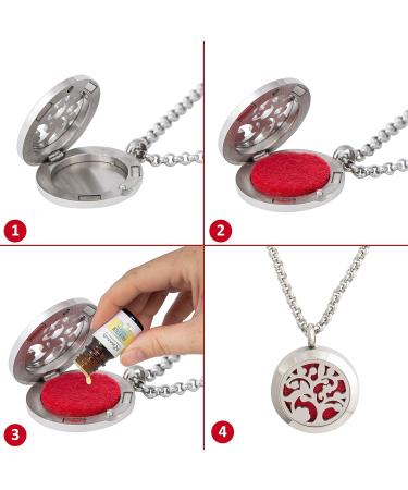 Wild Essentials Arbol Tree of Life Essential Oil Diffuser Necklace Gift Set | Aromatherapy Pendant Stainless Steel Chain Refill Pads & Inner Calm Oil - International Shipping - Buy Online on GoSupps.com
