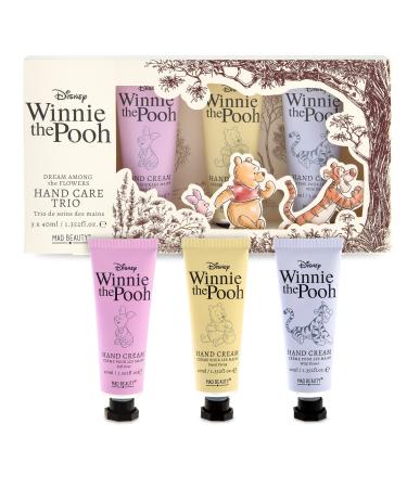 MAD Beauty Disney Winnie the Pooh Hand Care Trio  Soft Rose  Sweet Peony  & Wild Flower Hand Creams (3 x 1.35 fl. oz.)  Adorable & Hydrating Hand Care Set  Great Gift