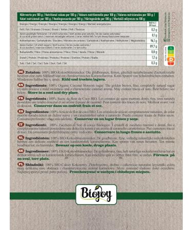 Buy Biojoy Organic Coconut Blossom Sugar 500g - Unrefined Coconut Sugar for Healthy Baking & Cooking - Buy Online on GoSupps.com