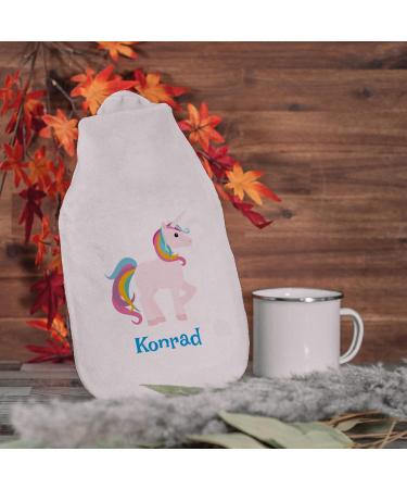 Personalized Hot Water Bottle with Unicorn Cover - Custom Cozy Design for Kids & Adults (800ml) - Perfect Gift Idea - Buy Online on GoSupps.com