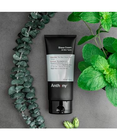 Anthony Squalane Shaving Cream for Men with Sensitive Skin - Eucalyptus, Spearmint, Rosemary Extracts - Soothe, Refresh, and Condition Skin - 6 Fl Oz - Buy Online on GoSupps.com