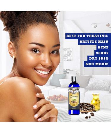 Organic Cold Pressed Castor Carrier Oil (16oz) - Bulk Wholesale Beauty Hair Growth Moisturizer for DIY Body Butter & Skin Softening - Ancient Health Remedies from India - Buy Online on GoSupps.com