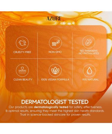 Azure Vitamin C Serum for Face with Hyaluronic Acid Hydrating & Revitalizing Formula For Dry, Dull, Aging Skin Dermatologist Tested, Anti-Aging, Korean Skin Care Vegan Clean Beauty 1.69 Fl Oz Vitamin C & Hyaluronic  - Buy Online on GoSupps.com