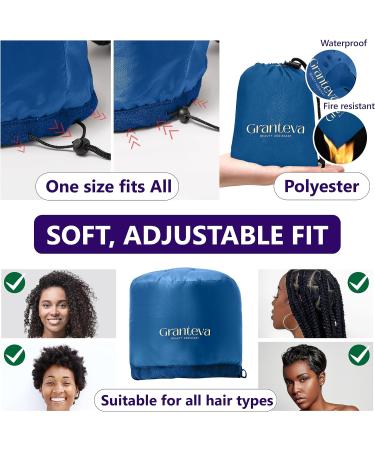 Hair Dryer Bonnet w/A Headband Integrated That Reduces Heat Around Ears & Neck - Hair Dryer Diffuser Cap for Hair Dryer Curly Hair Speeds Up Drying Time Deep Conditioning at Home - Large (Blue) - Buy Online on GoSupps.com