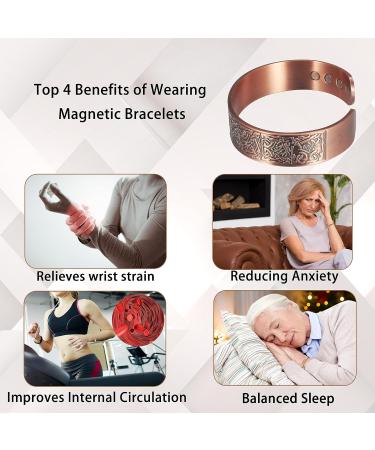 Yinox Magnetic Copper Bracelets for Men - 17.8 cm | 8 Magnets for Arthritis Pain Relief & Health Healing - Buy Online on GoSupps.com