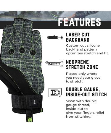 Radar Hydro-K Inside-Out Glove - Matte Black/Volt Green, Size Medium - Buy Online on GoSupps.com