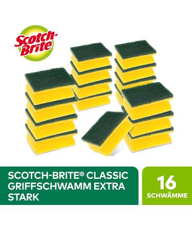 Scotch Brit Classic Pop Cleaner - 16 Pack Kitchen Sponges | Powerful Nail Protection Sponge - Green - Buy Online on GoSupps.com